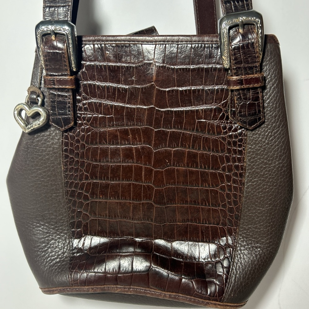 Brighton vintage croc print  Brown Leather handbag